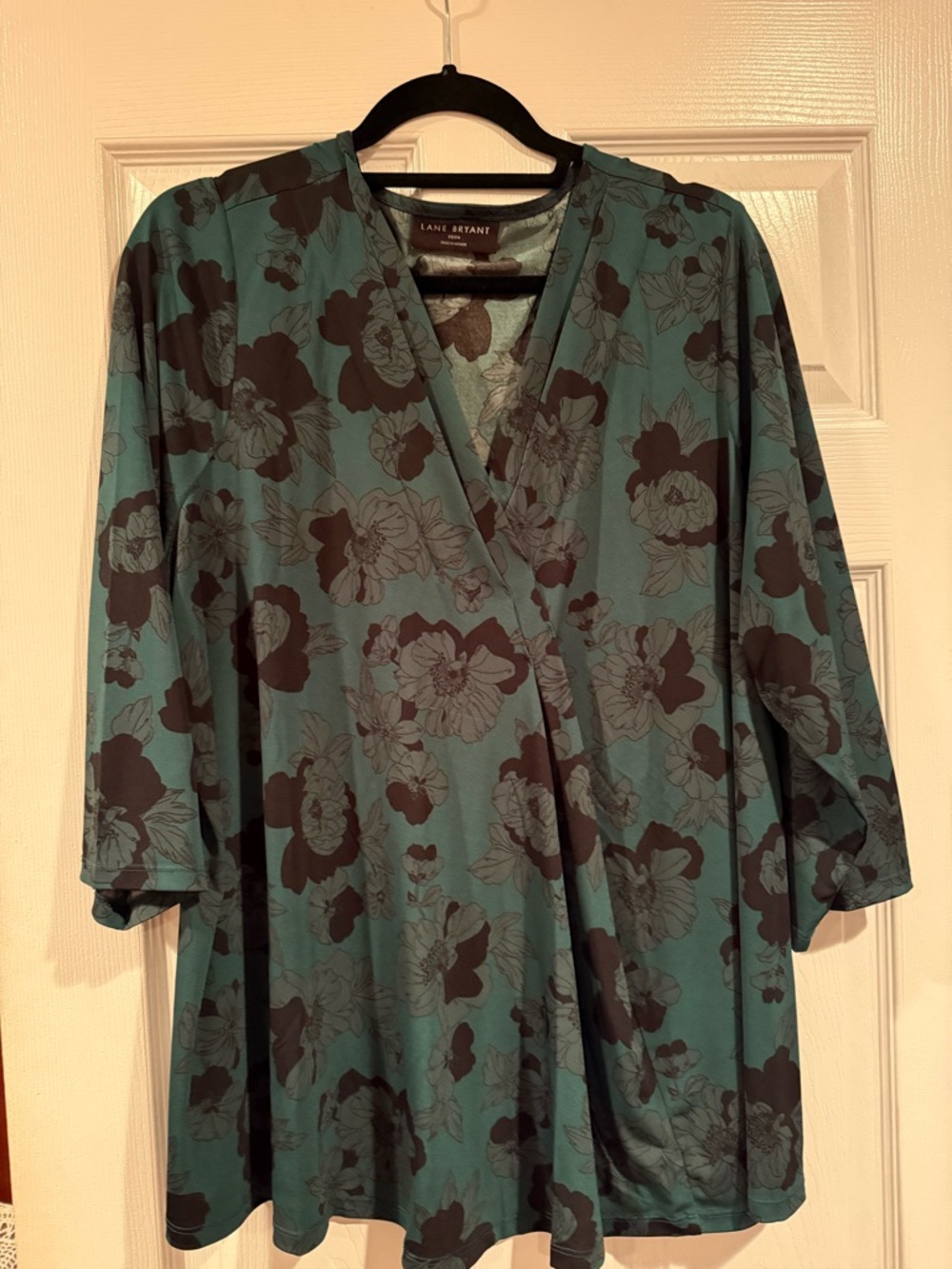 Lane Bryant Teal Floral Top